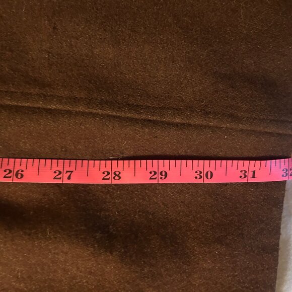 Tulle Overcoat Womens M Brown‎ Wool Blend Collar Button Pockets Lined Collar - Picture 11 of 14